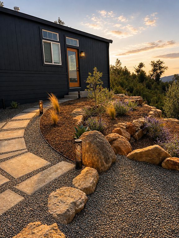 Landscaped front entrance