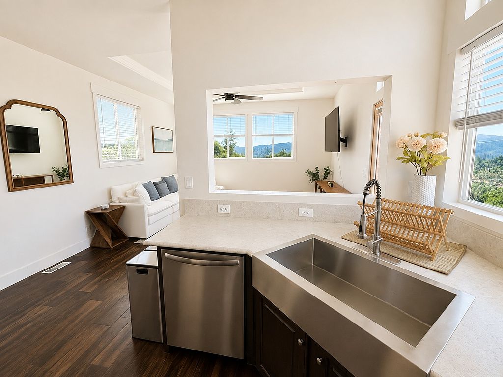 Open kitchen and living room